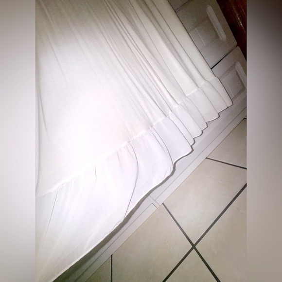 Agnes & Dora White Midi Dress with Ruffle Accents | Size Large - Picture 4 of 5